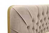 Moontide - Glam Beige Velvet and Brushed Brass 4-Piece Bedroom Set