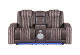 U8000 Pwr Console Rec Loveseat with PHR, LED and Speaker