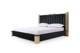 Token - Modern Black + Gold Bed + Nightstands