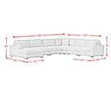 Arizona 7PC Sectional Set with LHF Chaise in Steno Black