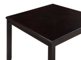 GIA 5PC 42" SQUARE COUNTER TABLE & 4 CHAIRS-EBONY