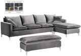 Naomi Grey Velvet 2pc. Reversible Sectional