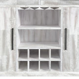 Rogen Rustic Bar Table with Ice Tray, USB and Power in Rustic White
