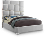 Milan White Faux Leather King Bed