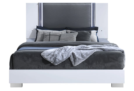 Ylime Smooth White King Bed Group Fully Slatted