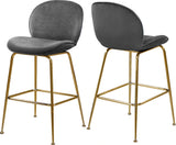 Paris Grey Velvet Stool