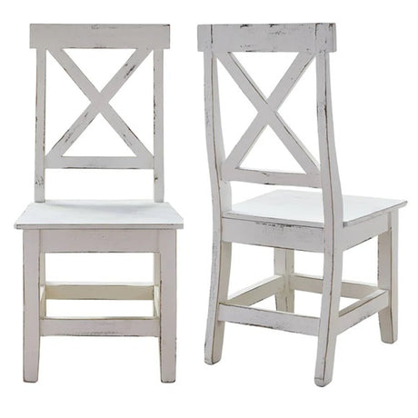 Elements International Britton Wooden Side Chair (Set of 2) in White image