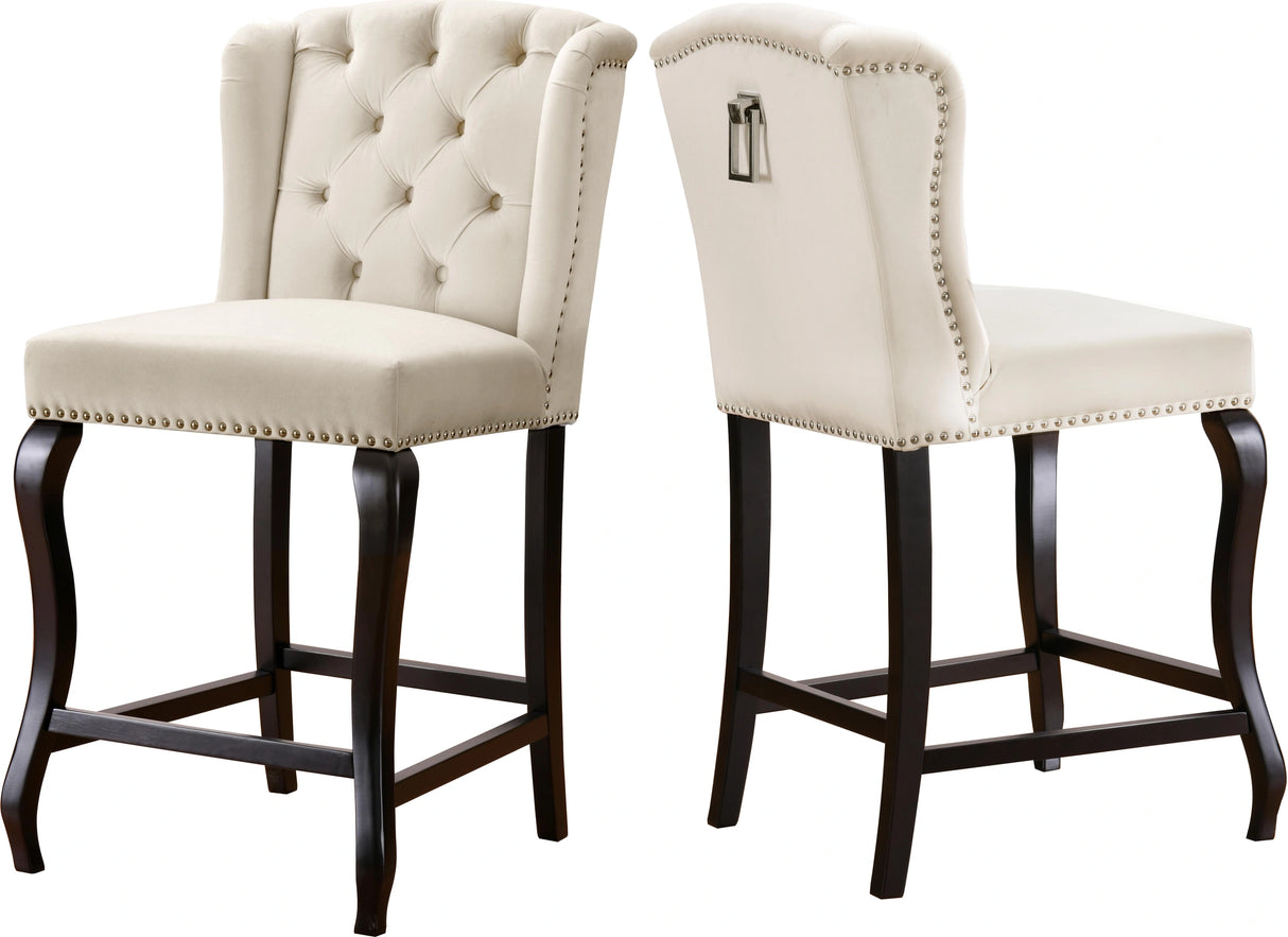 Suri Cream Velvet Stool