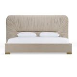 Florence - Modern Beige Velvet + Gold Bed