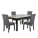 Celeste 64" Dining Table-Espresso/Faux Marble