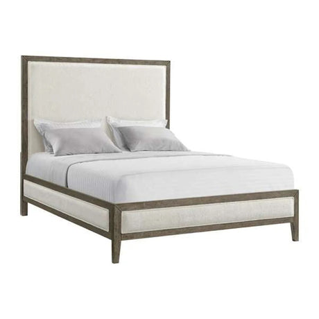 Elements International Versailles Queen Upholstered Panel Bed in Grey image