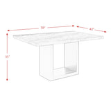 Valentino White 5PC Dining Set-Table & Four Chairs
