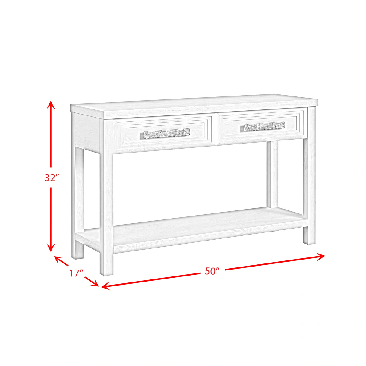 Avalanche Sofa Table in Antique White
