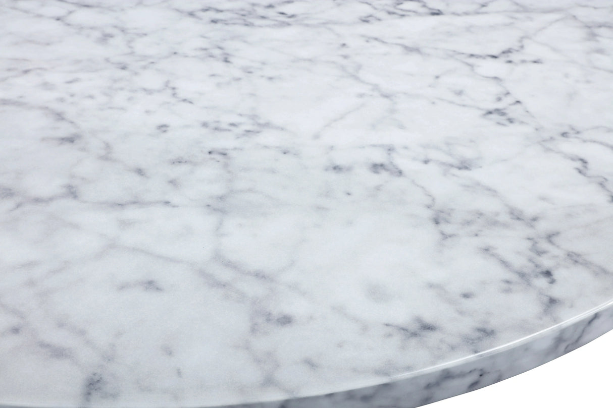 Omni White Faux Marble End Table
