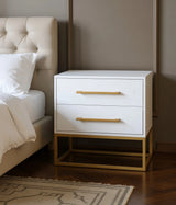 Maxine White / Gold Night Stand