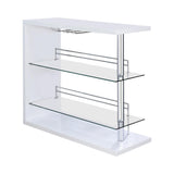 Prescott Rectangular 2-shelf Bar Unit Glossy White
