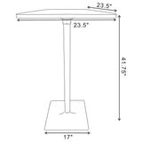 Cavalier 3-piece Square Bar Table Set Dark Elm and Black