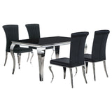 Carone 5 Pc Dining Sets Black