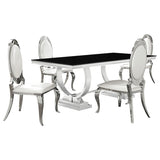 Antoine Rectangular Glass Top Dining Set Chrome