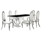 Antoine Rectangular Glass Top Dining Set Chrome
