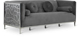 Opal Grey Velvet Sofa