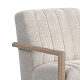 Blaze Swivel Chair in Laurence Cream with Natural Arm