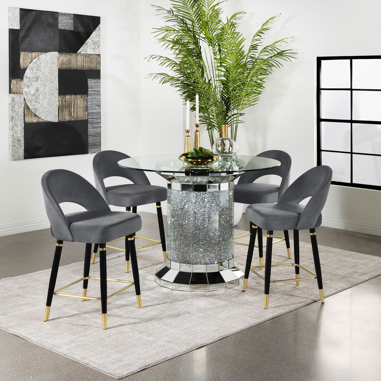 Ellie 5 Pc Counter Height Dining Sets Gray