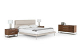 Bergeron - Contemporary Cream Woven Fabric Bed