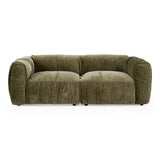 Siegal - Modern Olive Green Fabric Loveseat Sofa
