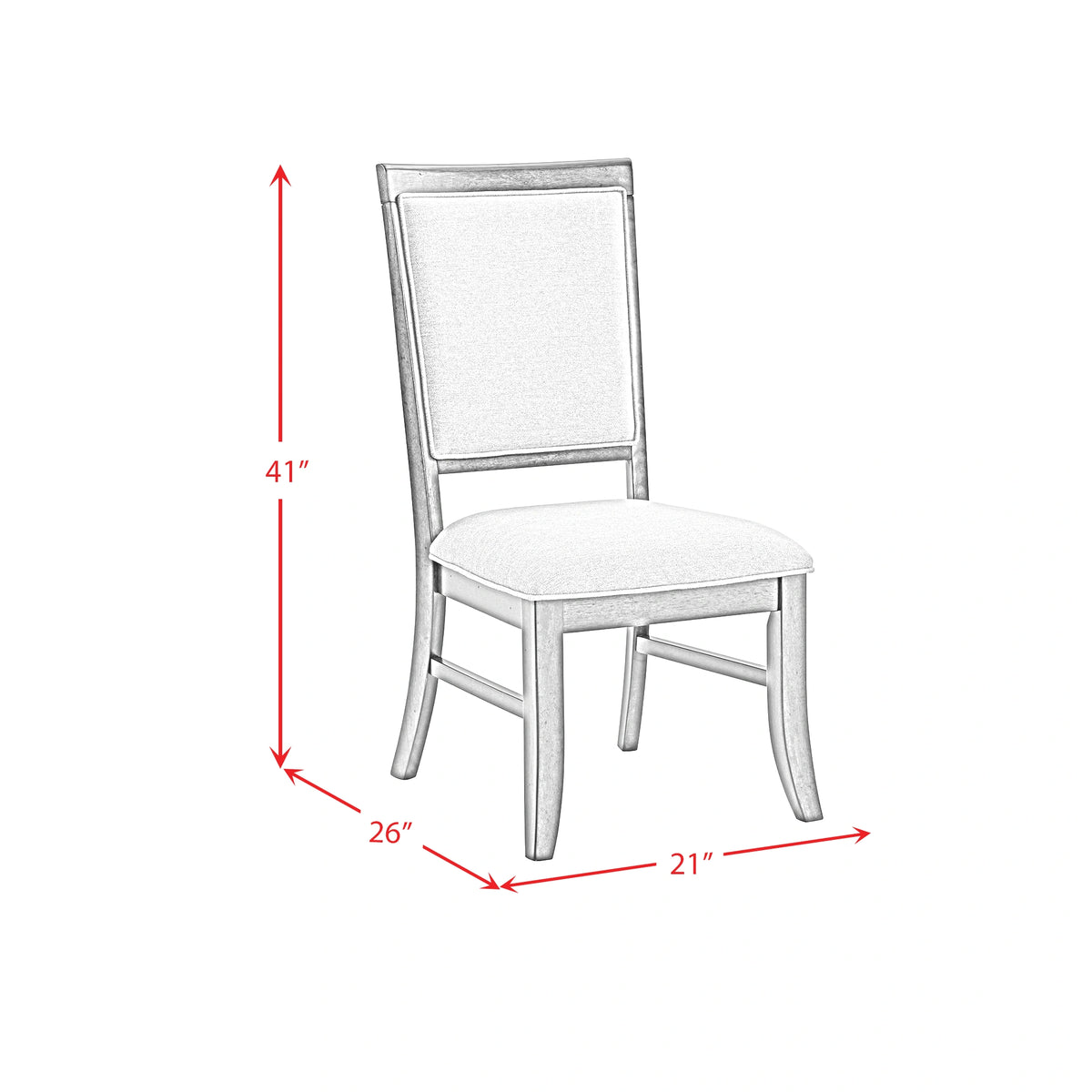 Phillipe Dining Side Chair with Grey Fabric in Cherry (2 Per Carton)