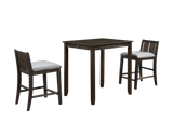 HESTON 36" STORAGE COUNTER TABLE SET W/2 CHAIRS-CHERRY
