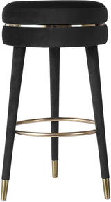 Coral Black Velvet Bar Stool