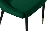 Sleek Green Velvet Dining Chair