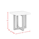 Morris 2PC Occasional Marble Table Set in White