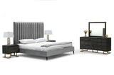 Hemlock - Modern Grey Velvet Bed