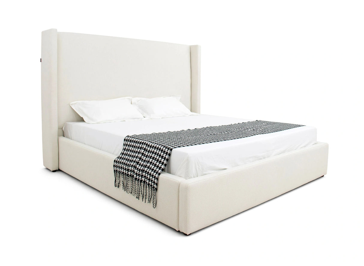 Byrne - Modern Off White Fabric Bed