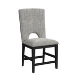 Oregon Side Chair with Grey Fabric in Black (2 Per Carton)