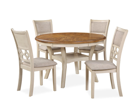 Mitchell 5 Pc Dining Set-Two Tone Bisque/Brown