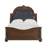 Cadenza UPH Bed with Black PU in Brown