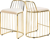 Gio Cream Velvet Stool