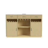 Cambrie Buffet with LED and Power in Off-White and Natural