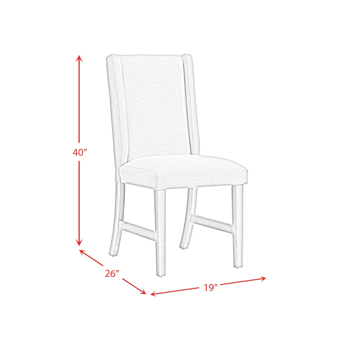 Eleanor Standard Height Dining Set in White-Rectangular Table and Four Chairs