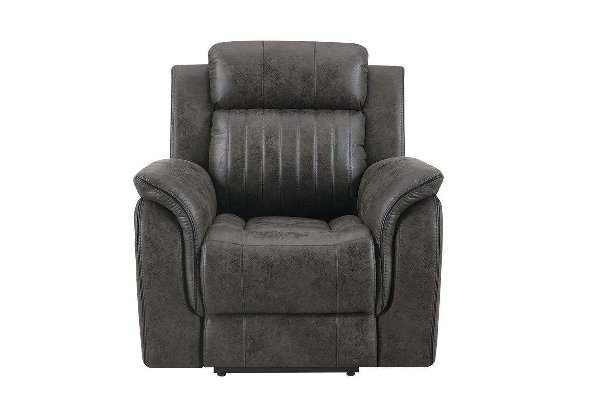U8517 Grey Reclining Sofa/Console Reclining Loveseat