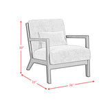 Marina Chair with kidney pillow in Langley Cream and Brushed Espresso Finish
