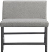 Elements International Seneca Counter Height Dining Bench with Back in Grey