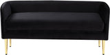 Audrey Black Velvet Bench