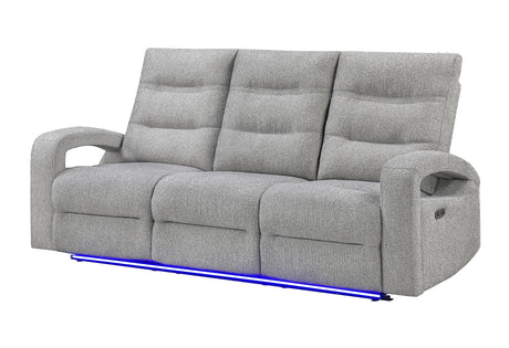 U6611 Grey 15 Power Reclining Sofa with LED