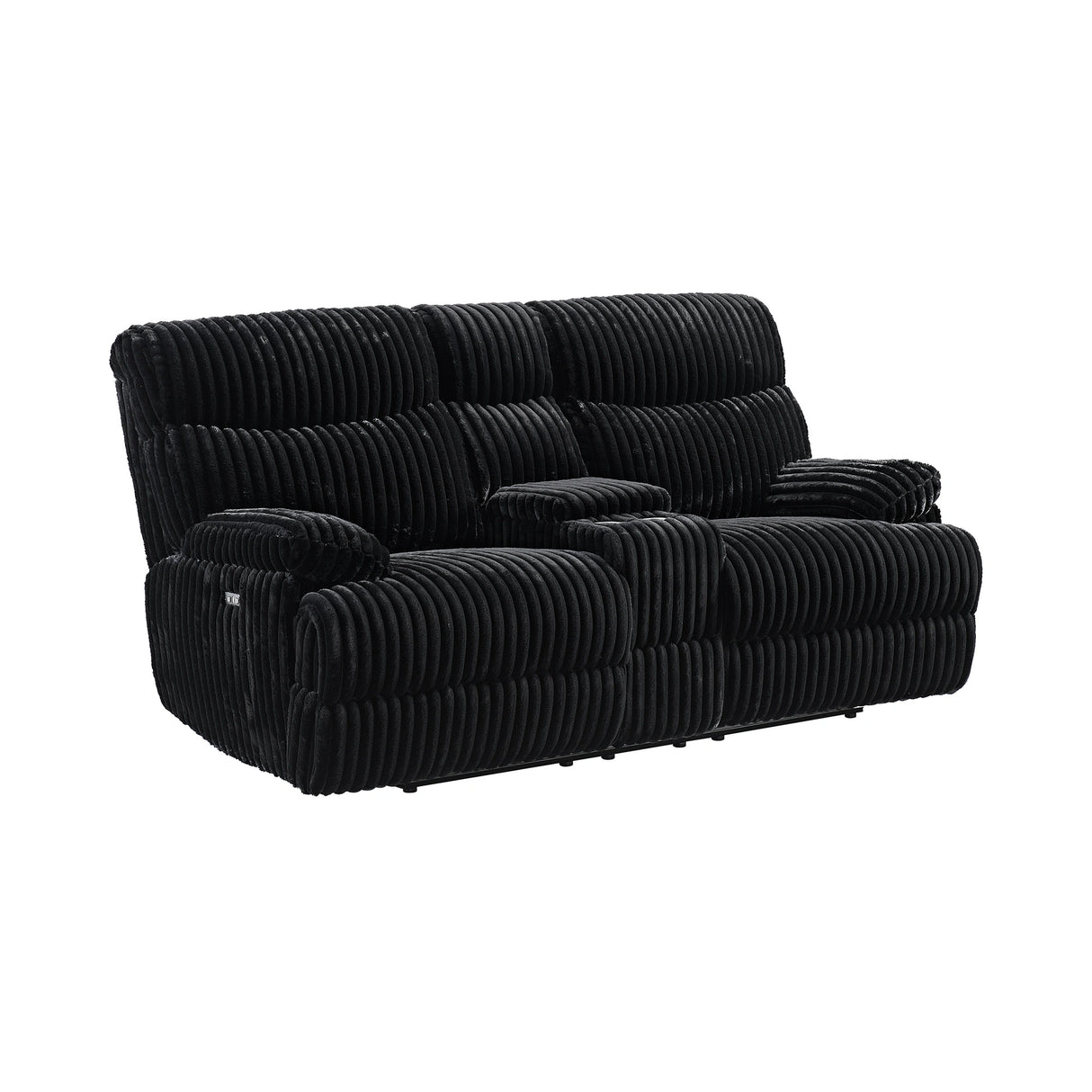 Admiral Loveseat with Console in Masis Black