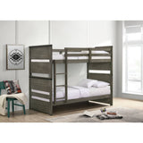 Elements International Wade Twin over Full Bunk Bed in Gray