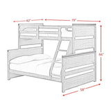 Elements International Wade Twin over Full Bunk Bed in Gray
